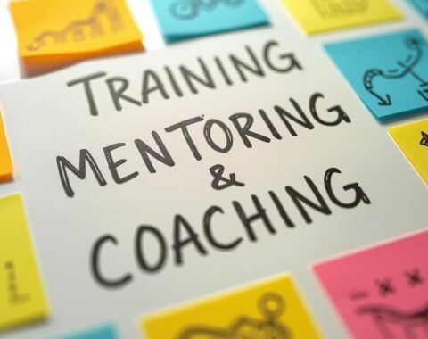 training mentoring coachnig post it